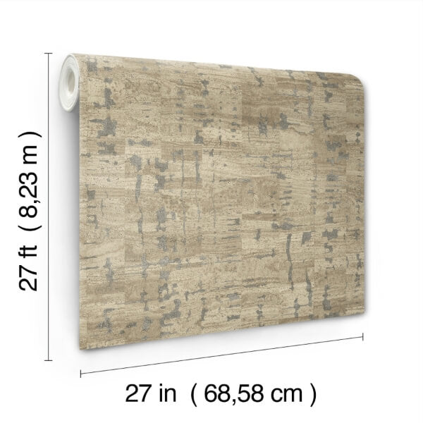 Pop The Cork Taupe Wallpaper