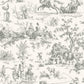 Seasons Toile Grey Wallpaper