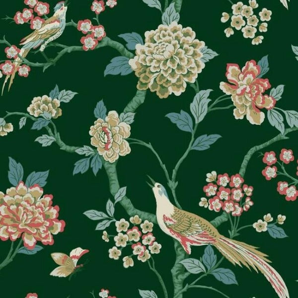 Fanciful Dark Green Wallpaper