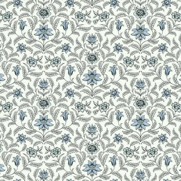 Vintage Blooms Blue Wallpaper