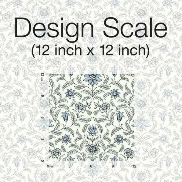Vintage Blooms Blue Wallpaper