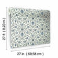 Vintage Blooms Blue Wallpaper