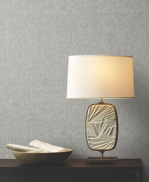 Sheer Linen Grey Wallpaper