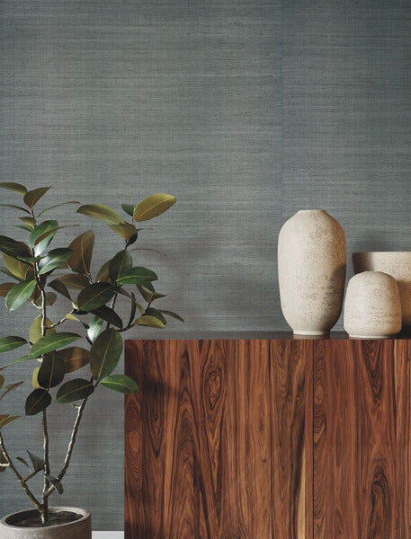 Glistening Sisal Slate Wallpaper