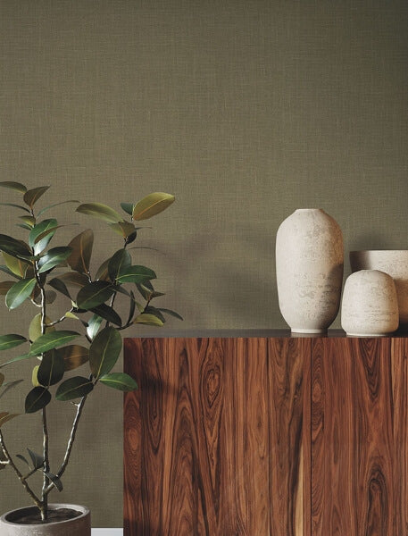 Jute Weave Moss Wallpaper