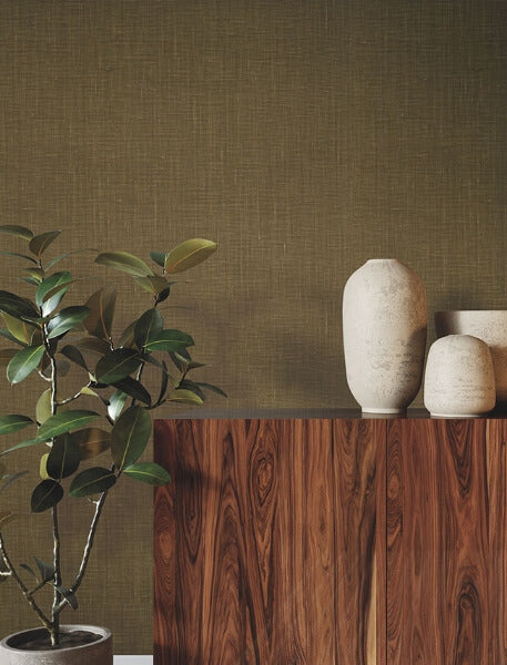 Jute Weave Mustard Wallpaper