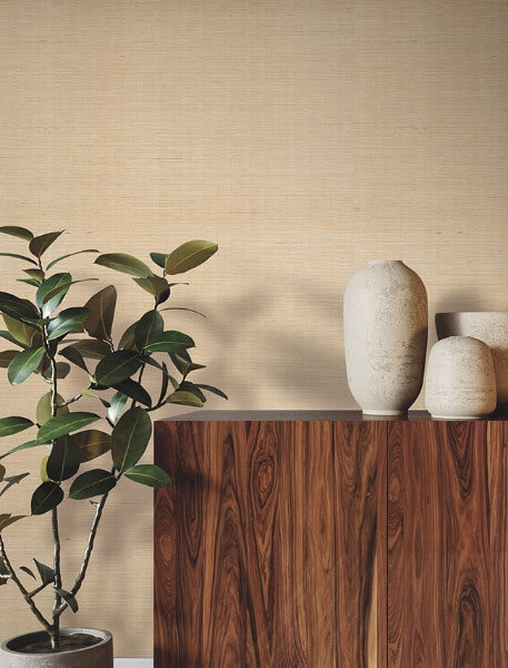 Glistening Sisal Golden Wallpaper