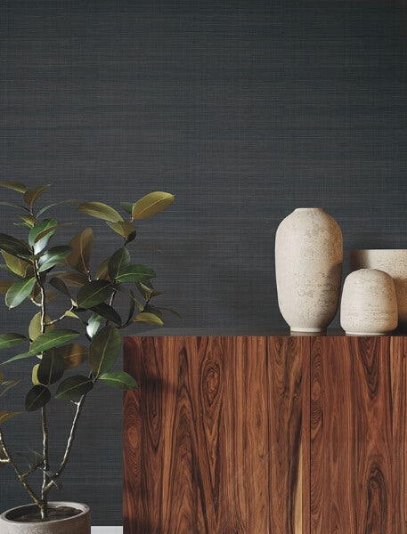 Sleek Abaca Peppercorn Wallpaper