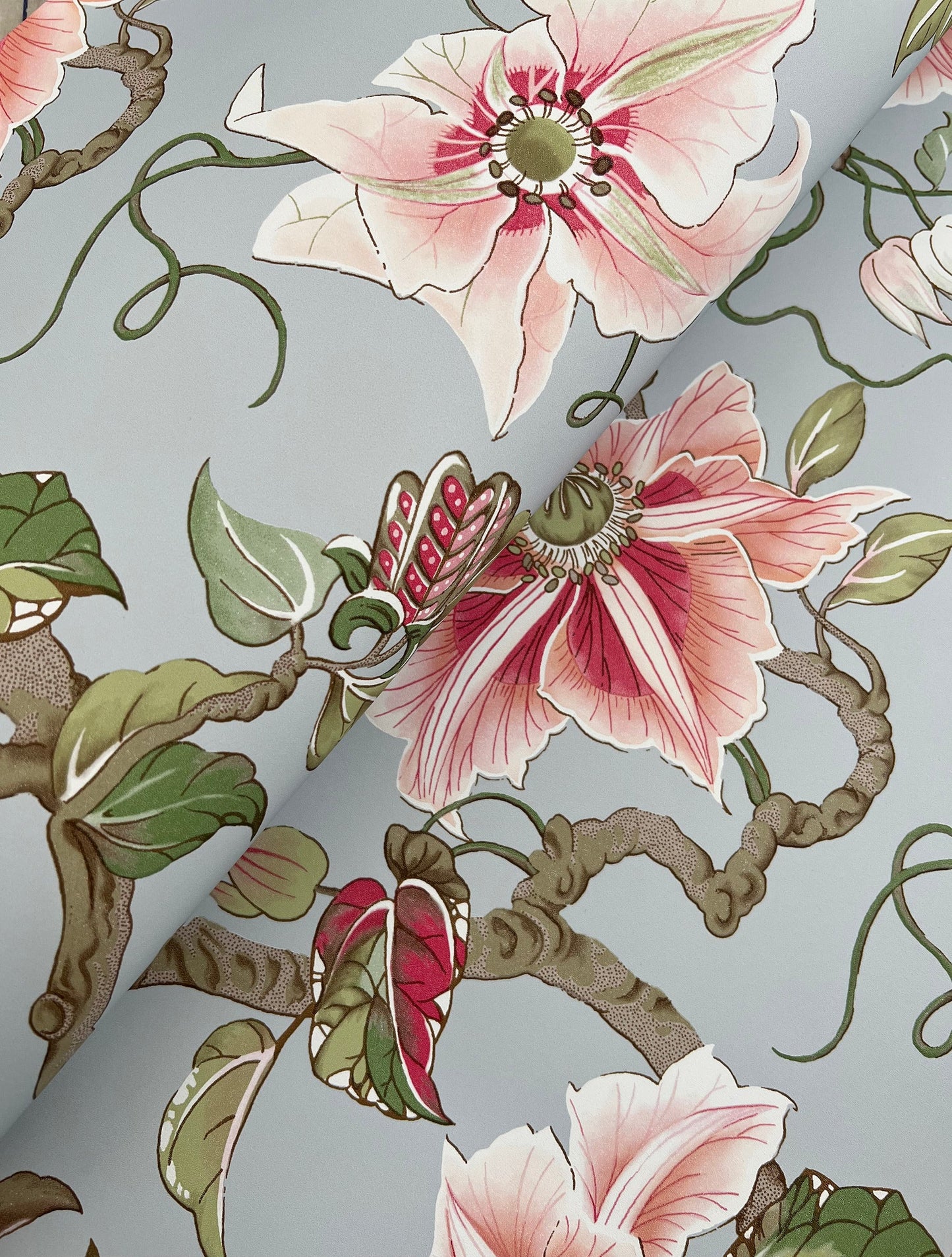 Marguerite Vine Wallpaper - Blue