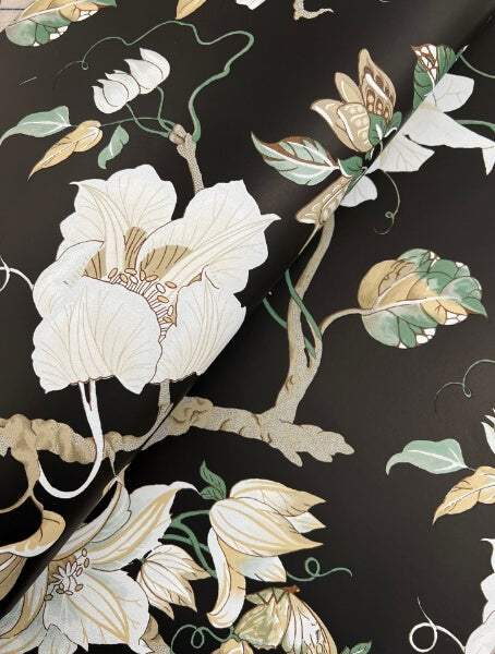 Marguerite Vine Black Wallpaper