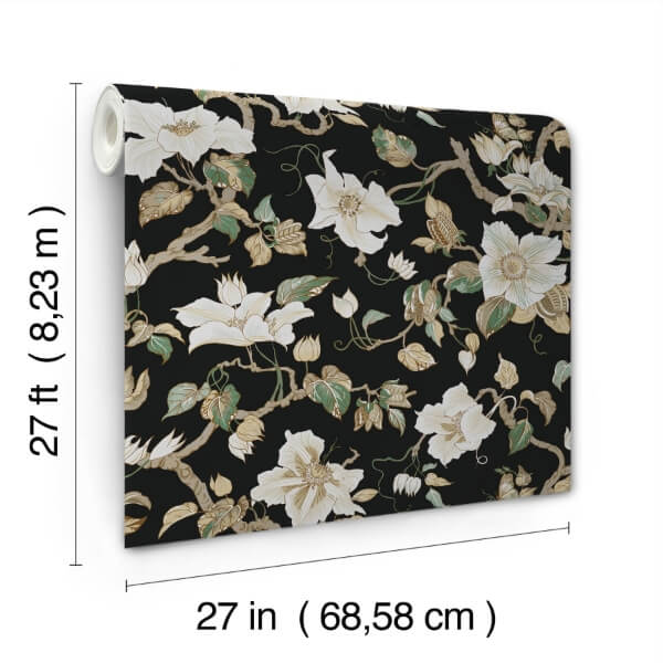 Marguerite Vine Black Wallpaper