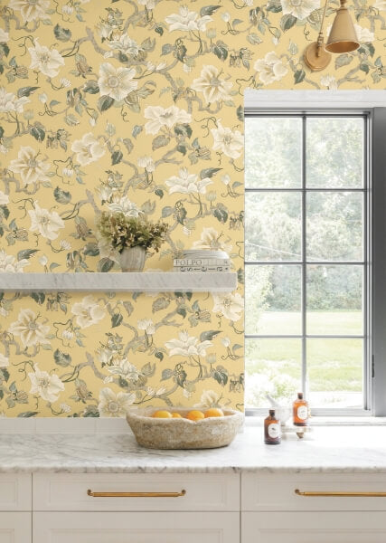 Marguerite Vine Yellow Wallpaper