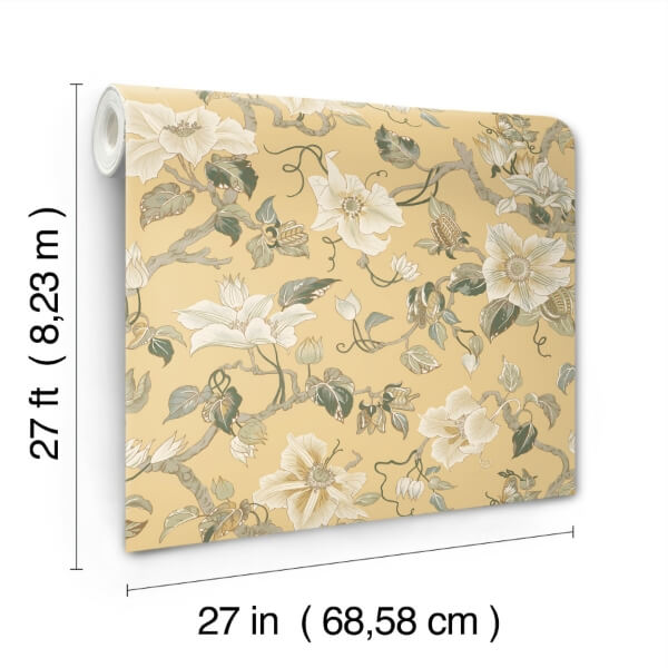 Marguerite Vine Yellow Wallpaper