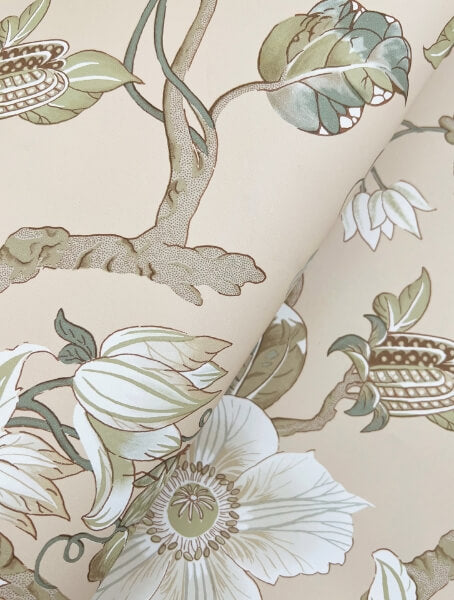 Marguerite Vine Taupe Wallpaper