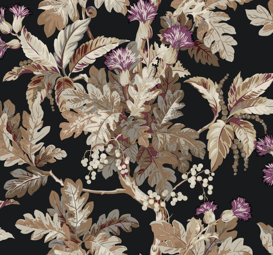 Briarwood Black Wallpaper