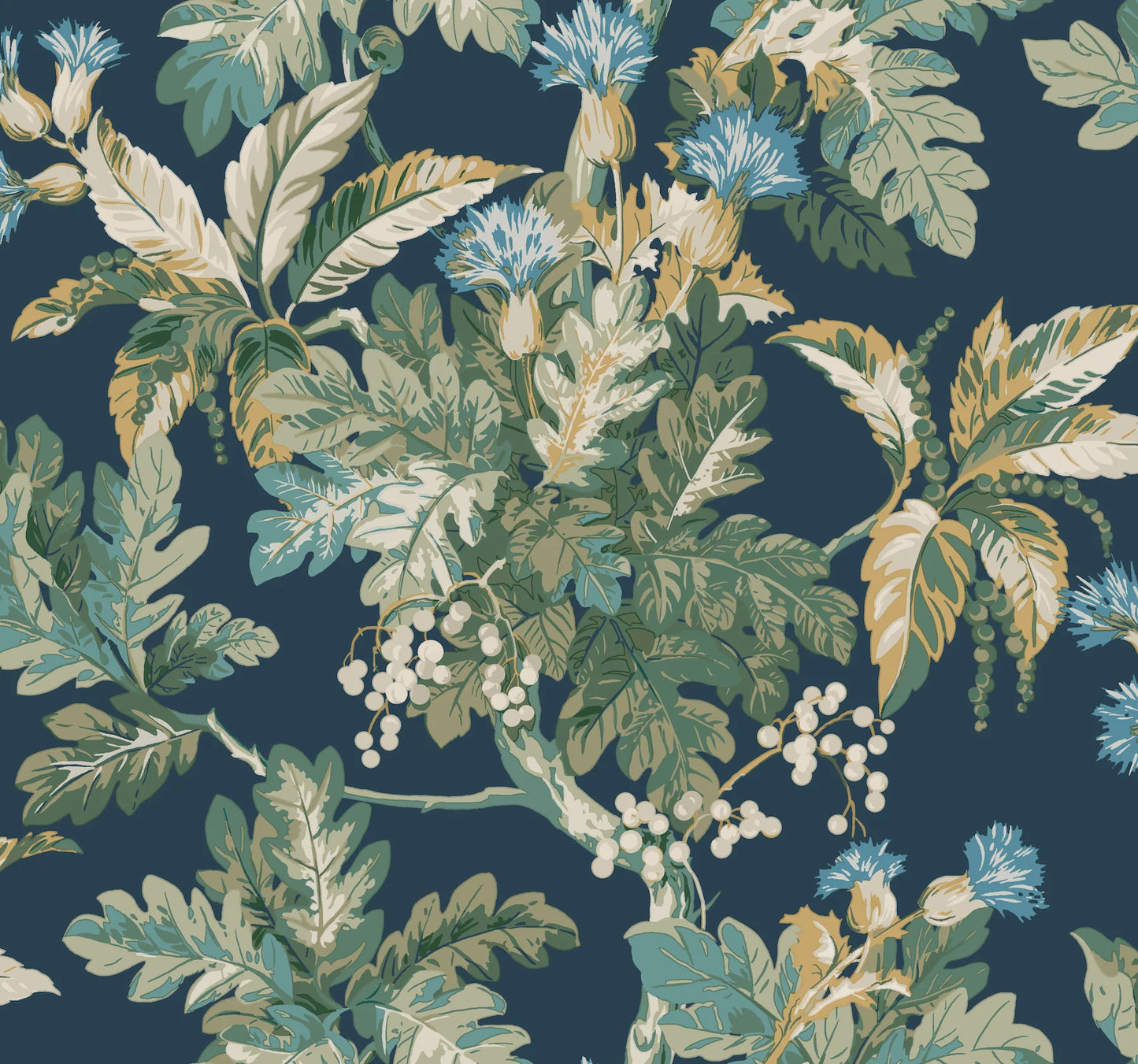 Briarwood Navy Wallpaper