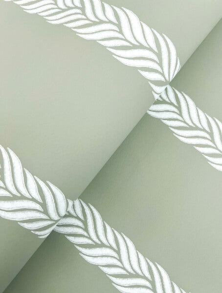 Braided Stripe Green Wallpaper