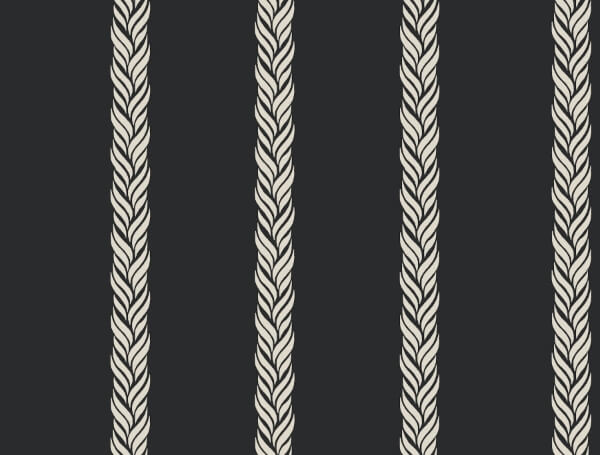 Braided Stripe Black Wallpaper