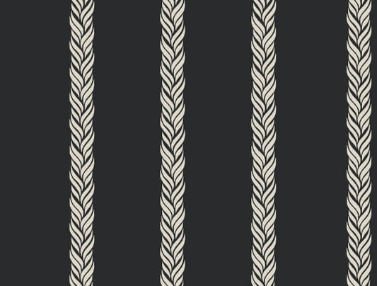 Braided Stripe Black Wallpaper
