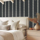 Braided Stripe Black Wallpaper
