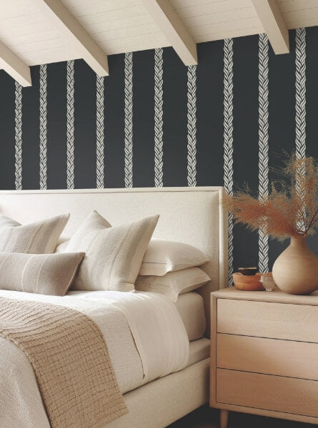 Braided Stripe Black Wallpaper
