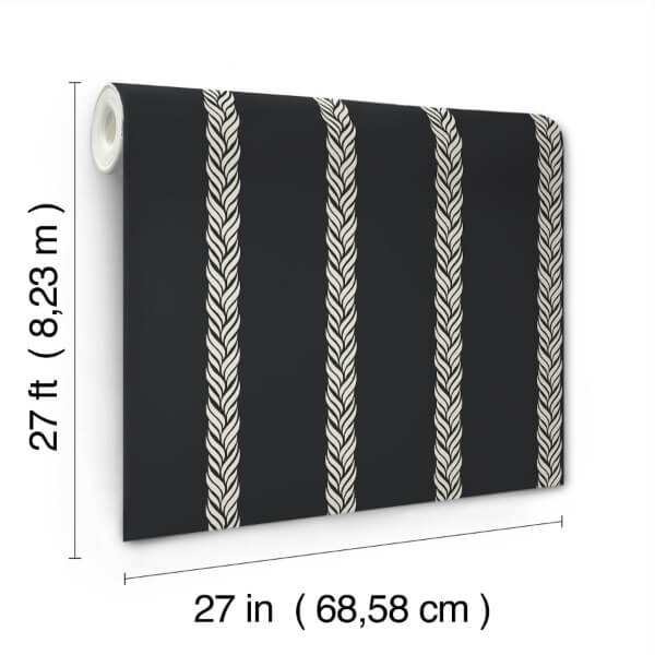 Braided Stripe Black Wallpaper