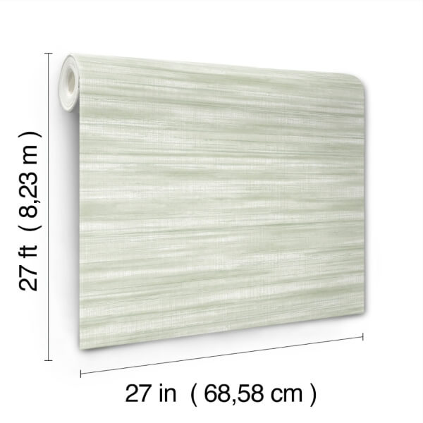 Brushed Linen Green Wallpaper