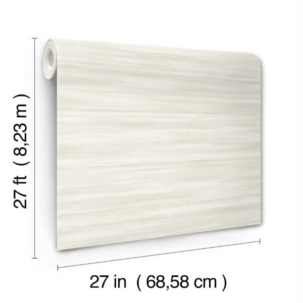 Brushed Linen White Wallpaper