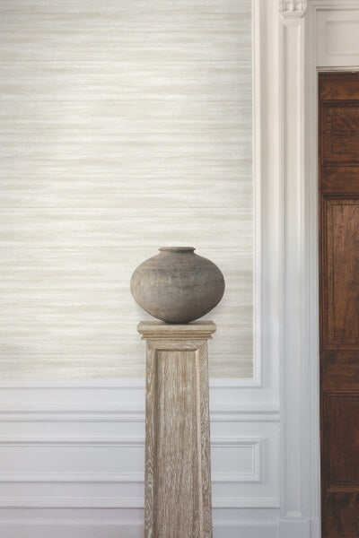 Brushed Linen White Wallpaper