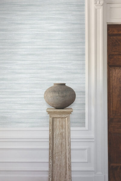 Brushed Linen Light Blue Wallpaper
