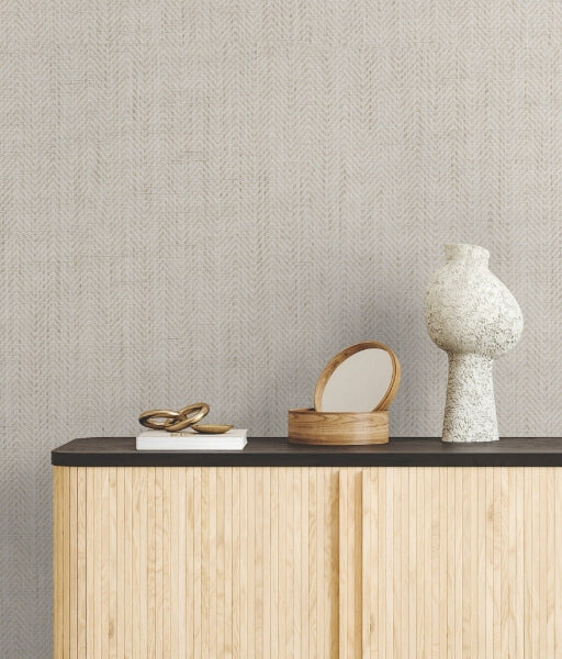 Tailored Weave White Wallpaper