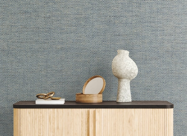 Tailored Weave Blue Wallpaper