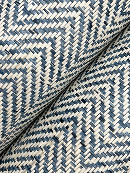 Tailored Weave Blue Wallpaper
