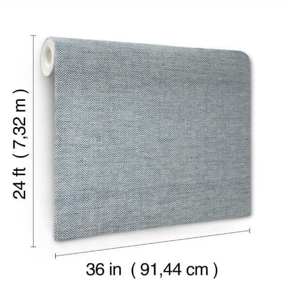Tailored Weave Blue Wallpaper