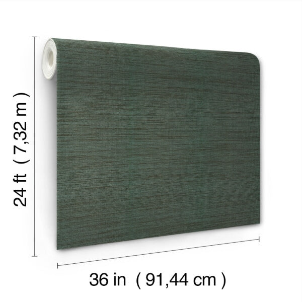 Horizon Paperweave Green Wallpaper