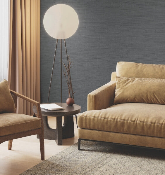 Horizon Paperweave Navy Wallpaper