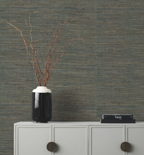 Knotted Grass Dark Teal Wallpaper
