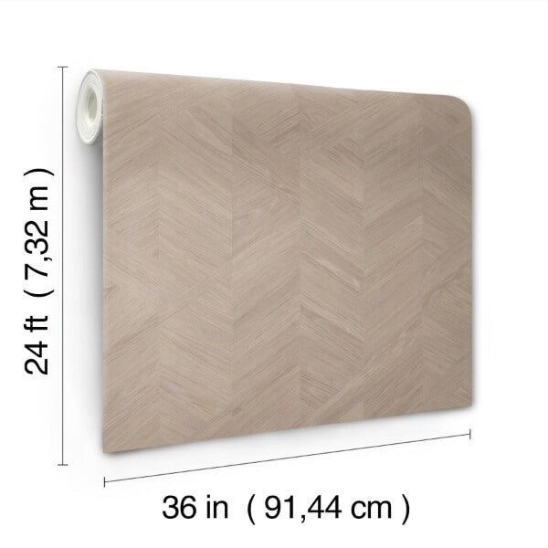 Interlocking Wood Taupe Wallpaper