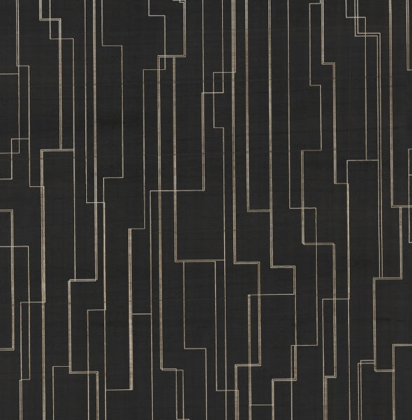 Inlay Line Black Wallpaper