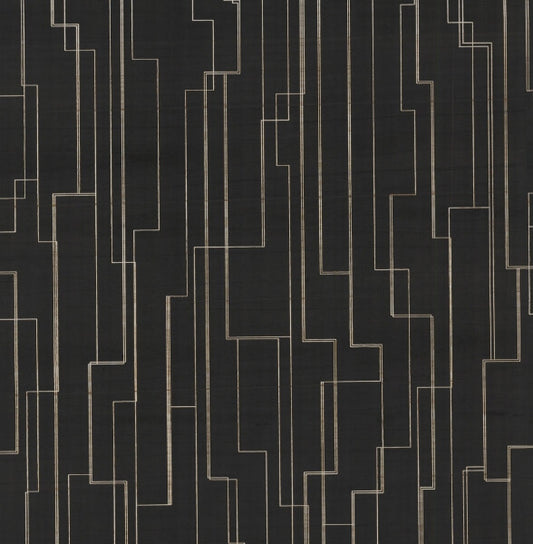 Inlay Line Black Wallpaper