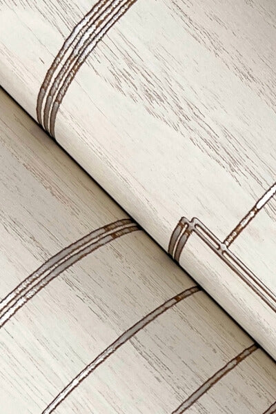 Inlay Line White Wallpaper