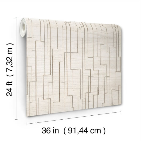 Inlay Line White Wallpaper