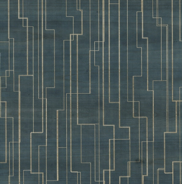 Inlay Line Peacock Wallpaper