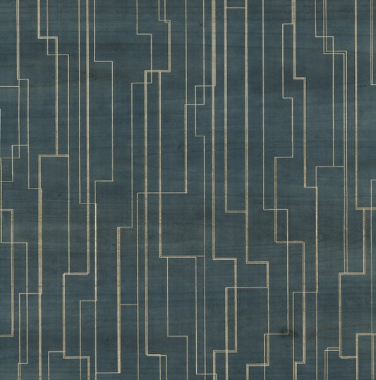 Inlay Line Peacock Wallpaper