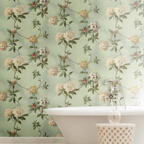 Rhododendron Script Blue Wallpaper