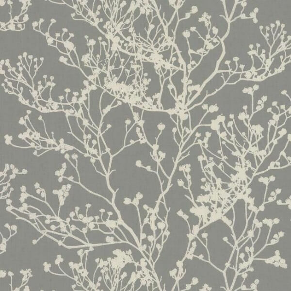 Budding Branch Silhouette Brown Wallpaper