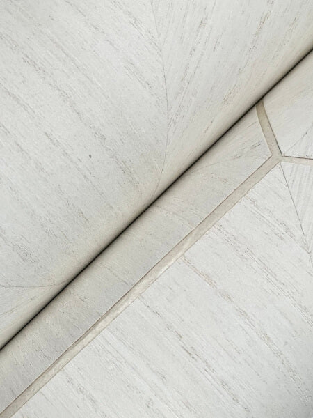 Hexagram Wood Veneer Ivory Wallpaper