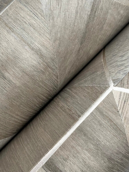 Hexagram Wood Veneer Caper Wallpaper