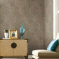 Hexagram Wood Veneer Brown Wallpaper