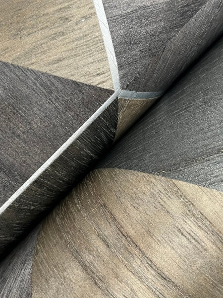 Hexagram Wood Veneer Smoke Wallpaper